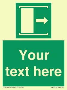 Custom sign safe condition Door slides right to open